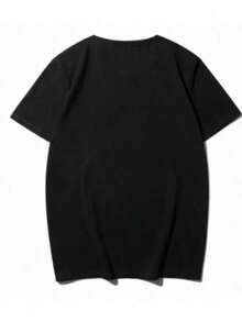 Camiseta Masculino Camisa Estampada Algodão 100% - Preto - Visão 2