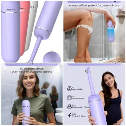 Bidé portátil de viaje para mujeres y hombres, pulverizador manual de camping, pulverizador de alta presión a prueba de fugas co