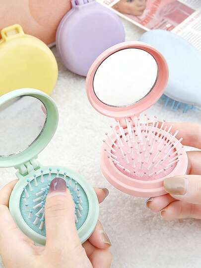 1个可爱糖果色气垫梳，迷你便携折叠气垫梳，家用及婴幼儿/儿童美发梳