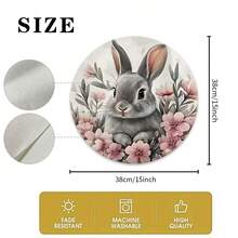 4 pezzi di tovagliette pasquali, con simpatico motivo a coniglio e decorazioni floreali, adatte per feste, pranzi, decorazioni natalizie e decorazioni pasquali. Dimensioni: 38*38cm, adatte per decorazioni stagionali domestiche, decorazioni tavola per le feste, stile country, materiale lavabile, ideali per decorazioni tavola per le feste e intrattenimento domestico, ottimo anche come regalo. - Multicolore - Visualizzare 5