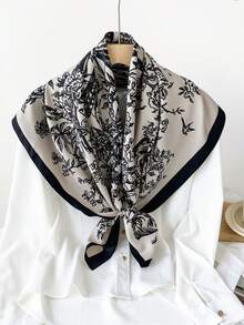 1件装女士波西米亚风仿丝斜纹围巾头带，适合日常佩戴 - 多色-斜紋綢 - 查看 17