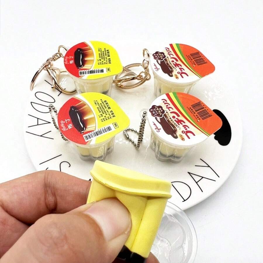 1个焦糖/牛奶布丁软萌捏捏乐玩具 - 解压玩具、柔软指尖玩具、史迪奇玩具、旅行玩具、课堂指尖玩具、迷你洗澡玩具、圣诞文具、生日/完美礼物