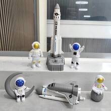 Children's Launchable Rocket, Spacecraft Model, Astronaut Figurine, Suitable For Home & Car Decor, Easter, Christmas, New Year, Birthday Gifts - White - View 5