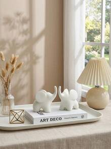 1 Tượng voi bằng nhựa tối giản hiện đại, thích hợp để trang trí bàn làm việc tại nhà và văn phòng | Món quà tuyệt vời cho Halloween, Giáng sinh, Lễ Phục sinh, Lễ Tạ ơn và các ngày lễ khác. - Nhiều màu - Xem 3