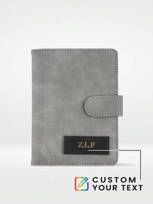 1pc Customized Name Passport Holder Personalized Single Initial Gold Velvet Passport Cover Matte Leather-Like Texture Passport Wallet Handmade Elegant Travel Accessory Gift Holiday Essential Beach Essentials - Multicolor - View 1