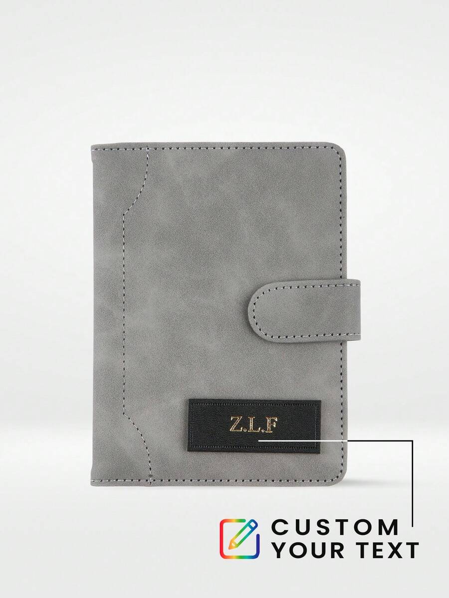 1pc Customized Name Passport Holder Personalized Single Initial Gold Velvet Passport Cover Matte Leather-Like Texture Passport Wallet Handmade Elegant Travel Accessory Gift Holiday Essential Beach Essentials - Multicolor - View 1