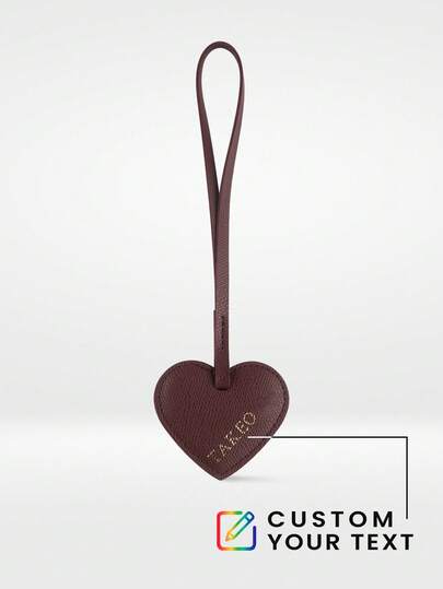 1pc Custom Name Monogram Luggage Tag Personalized Heart-Shaped PU Leather Bag Tag Stylish Travel Accessory For Suitcases Handbags Or Backpacks Travel Gift For Friends Holiday Essential