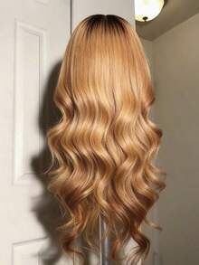 Ombre Blonde Body Wave Human Hair Wigs With Dark Roots Glueless 13x4 Lce Front Wigs For Women Free Parting Blonde Water Wave Lace Front Wig Human Hair Suitable For Everyone For Daily Party Use - Bóng tóc vàng - Xem 4