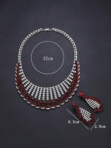 3pcs Luxury Cubic Zirconia Jewelry Set: Necklace, Earrings, Pendant, Fashion Accessory For Evening Gown, Wedding, Valentine's Day Gift - Jewelry Sets - View 7