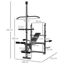 Adjustable Weight Bench With Bench Press Rack, Preacher Curl Bench, Leg Extension And Lat Pull Down Machine, Incline Or Flat Workout Bench, Multi Gym Machine, Strength Training Equipment, Home Workout Setup - Black - View 4