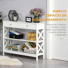 HOMCOM Mesa de banco - Blanco - Ver 2