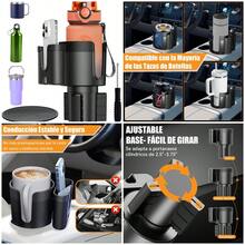 Portavasos para Auto, 2 en 1 Expansor de Portavasos para Coche con Base Ajustable y Soporte Extraíble para Teléfono, Multifuncio - A - Ver 1