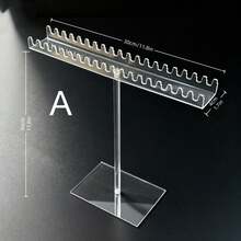 1pc Elegant Black Velvet T-Bar Bracelet Display Stand - Tabletop Jewelry Holder, Mother's Day Gift, Suitable For Retail Display Cases - Clear - View 9