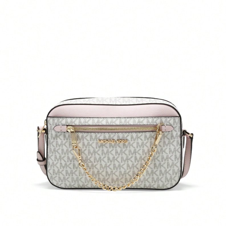 Michael Kors Jet Set Item Printed Lady Single Shoulder Crossbody Camera Bag 35S1GTTC9B PWD BLSH MLT - 香草色配粉紅35S1GTTC9B PWD BLSH MLT - 查看 1