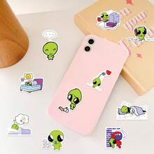 51 Pcs Alien Stickers - Perfect For Decorating Your Phone, Water Bottles, Scrapbook, Journaling, Car, Laptop & More! A Vibrant And Aesthetically Graffiti Set - Random Style - View 9