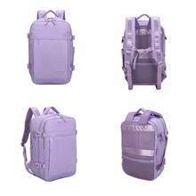 Ryanair Cabin Backpack 40x20x25cm (20L) | Waterproof Travel Backpack Compatible With 14-Inch Laptop With Charging Port | Heavy-Duty Carry-On Luggage | Multi-Purpose - Khaki/Purple/Navy/Black/Pink - 紫丁香色 - 查看 6