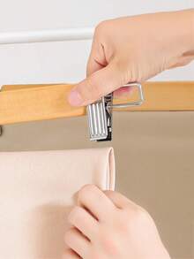 1/3/5/10pcs Wooden Pants Hangers, Clothes Hangers - With Clips, Non-Slip Pants Hangers, For Wardrobe Storage And Organization, With 360° Hook, Suitable For Jeans, Trousers, Skirts, Jackets - Multicolor - View 8