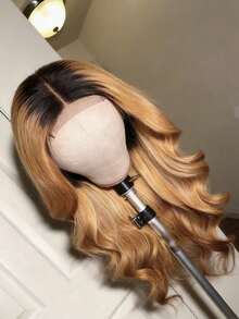 Ombre Blonde Body Wave Human Hair Wigs With Dark Roots Glueless 13x4 Lce Front Wigs For Women Free Parting Blonde Water Wave Lace Front Wig Human Hair Suitable For Everyone For Daily Party Use - Bóng tóc vàng - Xem 7
