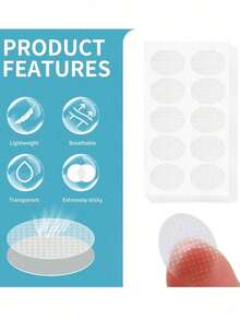 500/300/100pcs Ear Lobe Support Stickers, Invisible Earring Stickers, Ear Sticker Earring Protector, Heavy Earring Stabilizer, Prevent Ear Lobe Stretching Or Tearing, Transparent Invisible Ear Lobe Protector, Suitable For Long-Term Earring Wear, Small Business Supplies - View 5