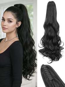22英寸长波浪形耐热合成马尾假发，爪夹式马尾，适合女性日常佩戴、角色扮演、音乐节、嘉年华、节日及其他场合。 - 彩色 - 查看 13