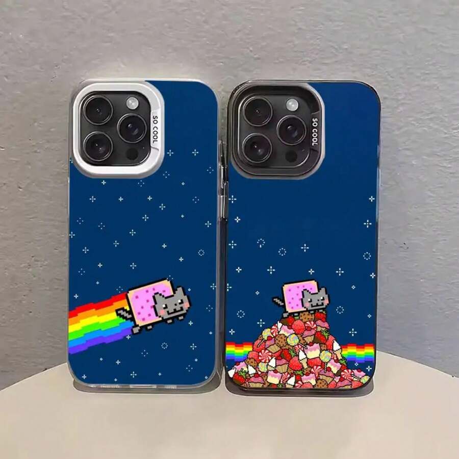 Funda para teléfono N- Cute para iPhone 17 16 15 14 13 12 11 Ais/Pro/Max/Plus, cubierta plateada mate negra. - z7 - Ver 1