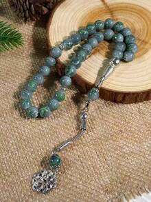 33pcs 10mm Silver Glass Beaded Bracelet, Ramadan Prayer Beads, Fashionable & Versatile, Suitable For Ramadan Prayer & Tasbih - Multicolor - View 6