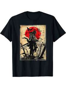Camiseta con Estampado de Guerrero de Dibujos Animados, Camiseta Casual Elástica de Cuello Redondo para Hombre para Primavera Verano, Camisetas Estampadas para Hombre, Camiseta Unisex de Anime, Camiseta Gráfica de Anime, Camiseta Gráfica de Manga Corta - Camiseta de Moda Fresca de Verano para Uso Casual en Todas las Temporadas ‌ Moda de Verano, Ropa Casual, Estilo Urbano, Conjuntos para el Día a Día, Cómodo, Moderno, Estilo de Vida Activo, Clásico, Look de Verano Relajado, El mejor regalo para Hombres - Negro - Ver 8