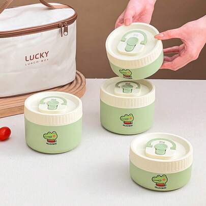 304 Stainless Steel Thermal Lunch Box, Portable Bento Box With Handle, Microwave &Hot Water Heating, Sealed And Leak Proof Fruit Salad Food Storage Container, Insulated Lunch Containers Suitable For Student And Adult Use In School, Office, Outdoor Camping, Picnic, Travel,Back To School