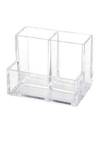 3-Compartment Acrylic Makeup Brush Holder, Minimalist Desktop Organizer, Suitable For Office, School, Makeup Brushes - Clear - View 11