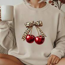 1pc/2pcs/3pcs Leopard Print Cherry Heat Transfer Printing Patch, DIY Ironing Fabric Sticker, Suitable For T-Shirts, Hoodies, Baseball Caps, Canvas Bags - L+S - View 5