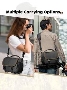 NEWHEY Professional DSLR/Mirrorless Camera Crossbody Bag, Small Camera Bag With Customizable Dividers, Tripod Holder And Rain Cover, Suitable For Photographers Travel Use - Multicolor - View 7