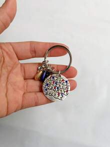 26 Pcs Random Style Stainless Steel Keychain, TV Series Peripheral, Letter Pendant - Multicolor - View 5