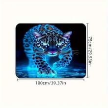 1件装，动物主题蓝色猎豹图案印花涤纶纤维汽车后备箱垫 - 防尘，汽车后备箱垫 - 後車廂墊 - 查看 7