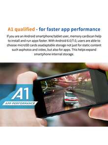 ADATA 32GB 64GB 128GB 高速 Micro SD 卡 AUSDX64GUICL10A1 版本，A1 C10 V10，100MB/s，适用于智能手机、行车记录仪、监控设备 - 查看 7