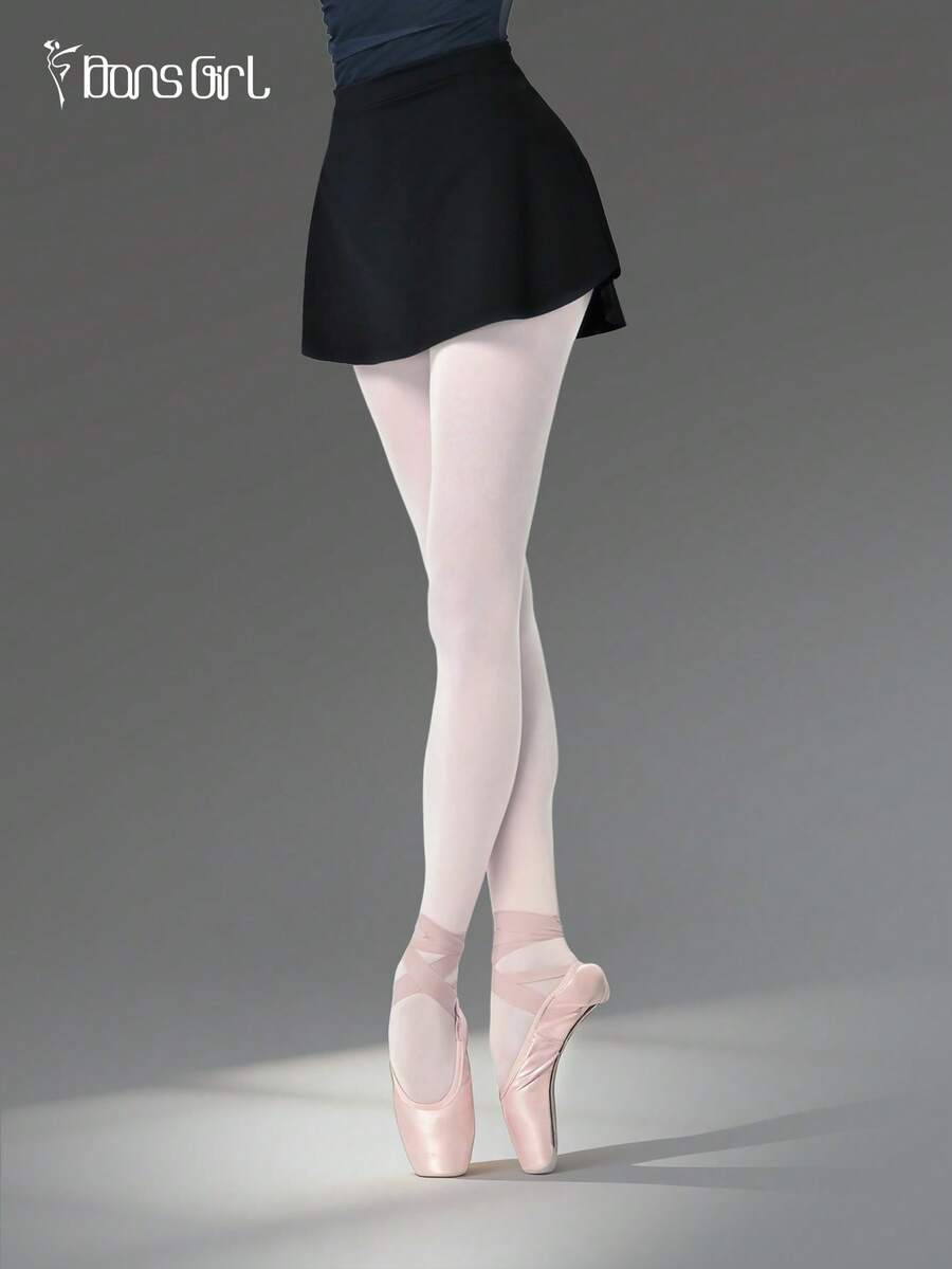 DonsGirl 1pc Women's Enhancing Curve Flared Hem Ballet Skirt Black