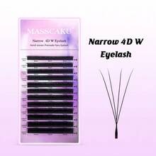 12 Rows 3D 4D 5D W-Shape Eyelash Extension Kit, Narrow Spacing Clover Lashes, Natural Soft Pre-Made Fan-Shaped PBT Cluster W-Lashes, Easy To Fan Out, Matte Black - 0.07 C D 8-15mm Mixed - View 9