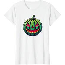 Watermelon Summerween Design Funny Vacation Ladies' Crewneck T-Shirt - White - View 1