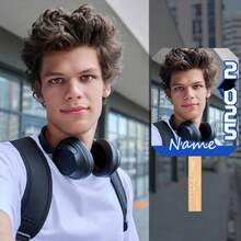 1pc/3pcs/6pcs Personalized Face Fan With Wooden Handle Custom Photo Head Fan 2026 Graduation Birthday Party Favors Creative Celebration Prop - Color 1 - View 4
