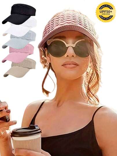 1 pieza/3 piezas Gorra de béisbol, sombrero de sol, visera, para mujer. Gorra de béisbol deportiva transpirable y de secado rápido, adecuada para senderismo, correr, fitness, viajes, playa, regalos, vuelta al colegio, accesorios diarios