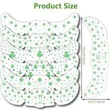 6 Pcs Shamrocks Freckles Temporary Glitter Tattoos For Women St Patricks Day Face Tattoo Stickers Green Makeup Tattoo St Patricks Day Accessories - 綠色 - 查看 3