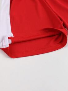 Disney Minnie Mouse Girls' Short-Sleeve T-Shirt & Shorts Set, Breathable Summer Casual Outfit For Kids - 紅色-白色 - 查看 5