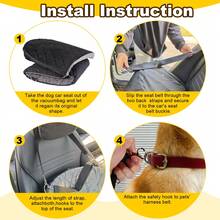Comfortable Dog Car Seat 19.7"L X 19.3"W, Pet Booster Seat For Small Dogs Up To 35 Lbs, Durable Dog Travel Bed With Storage Pockets & Machine Washable Cover - 灰色 - 查看 7