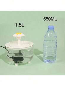 1.5升超静音自动宠物饮水器，USB供电，透明，易于清洁 - 室内猫咪及小型宠物的理想之选 - 彩色 - 查看 4
