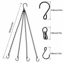 1pc Black Hanging Hook Chain, Hanging Basket Chain, Flower Pot Chain, Bird Feeder Chain, Lantern Chain - 1Pc - View 4