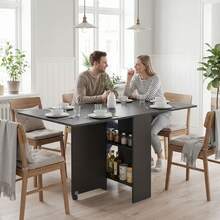 HOMCOM Mesas de comedor - Negro - Ver 1