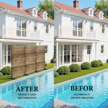 Panel de privacidad independiente para exteriores para patio, balcón y jardín: divisor decorativo de metal, resistente a la intemperie, de acero galvanizado. - Marrón - Ver 5