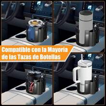 Portavasos para Auto, 2 en 1 Expansor de Portavasos para Coche con Base Ajustable y Soporte Extraíble para Teléfono, Multifuncio - A - Ver 3