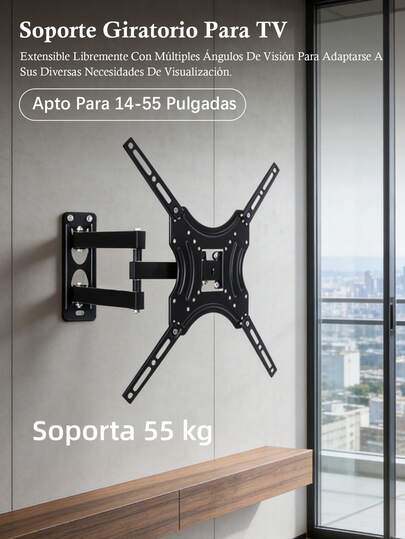 Soporte de TV de acero inoxidable para el hogar, retráctil, adecuado para televisores de 14 a 55 pulgadas, admite expansión de TV, admite configuraciones LCD