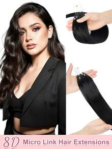 8D Nano Beads Hair Extensions,50 Strands 12-22 Inches 30g Micro Loop Human Hair Extensions, Straight Human Hair Invisible And Traceless Micro Link Human Hair, Invisible And Natural, Easy To Install, Seamless, Increase Hair Volume, Perfect For Daily Wear - Multicolor - View 31