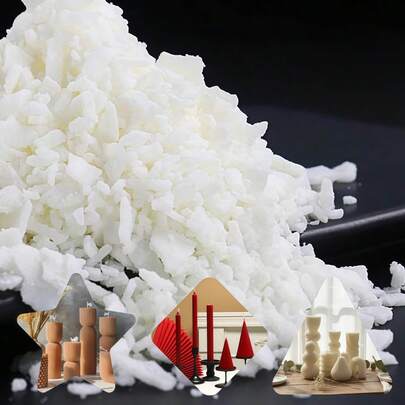 100/500/1000g Pure Soy Wax And Paraffin Wax Materials, Pre-Made Soy Wax Wicks, Aromatherapy Pure Paraffin Wax For DIY Handmade Candles And Crafts. Suitable For Homemade Candles, DIY Projects, And Family Gatherings.